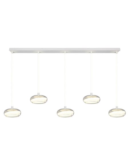 Lámpara colgante LED TARSIA 5 luces blanca 10W 7000Lm 4000K IP20 regulable 1620x1500mm