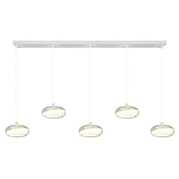 Lámpara colgante LED TARSIA 5 luces blanca 10W 7000Lm 4000K IP20 regulable 1620x1500mm