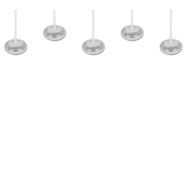 Lámpara colgante LED TARSIA 5 luces blanca 10W 7000Lm 4000K IP20 regulable 1620x1500mm