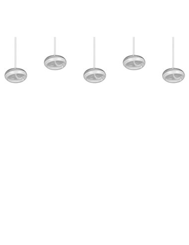 Suspension LED TARSIA, 5 lumières, blanc, 10 W, 7 000 lm, 4 000 K, IP20, dimmable, 1 620 x 1 500 mm