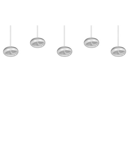 Suspension LED TARSIA, 5 lumières, blanc, 10 W, 7 000 lm, 4 000 K, IP20, dimmable, 1 620 x 1 500 mm