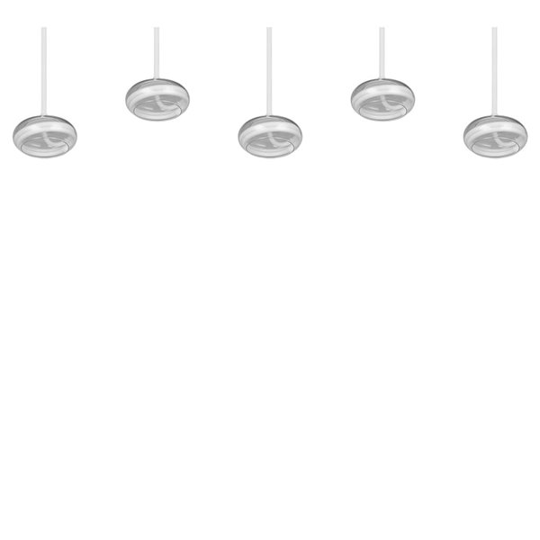 Lámpara colgante LED TARSIA 5 luces blanca 10W 7000Lm 4000K IP20 regulable 1620x1500mm