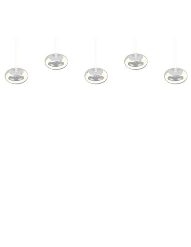 Suspension LED TARSIA, 5 lumières, blanc, 10 W, 7 000 lm, 4 000 K, IP20, dimmable, 1 620 x 1 500 mm