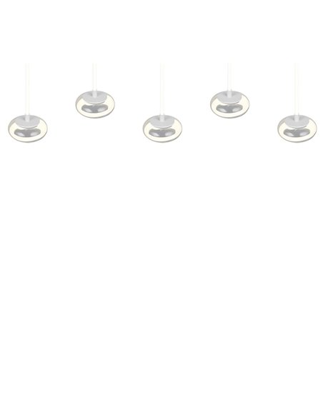 Suspension LED TARSIA, 5 lumières, blanc, 10 W, 7 000 lm, 4 000 K, IP20, dimmable, 1 620 x 1 500 mm