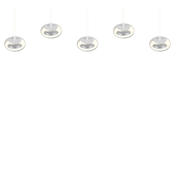 Suspension LED TARSIA, 5 lumières, blanc, 10 W, 7 000 lm, 4 000 K, IP20, dimmable, 1 620 x 1 500 mm