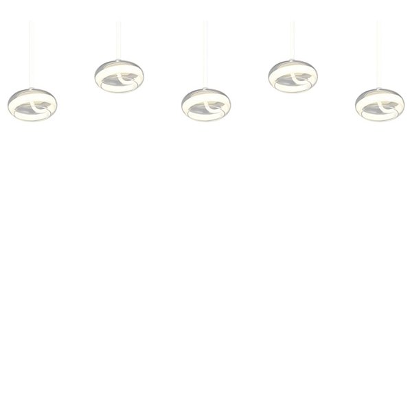 Suspension LED TARSIA, 5 lumières, blanc, 10 W, 7 000 lm, 4 000 K, IP20, dimmable, 1 620 x 1 500 mm