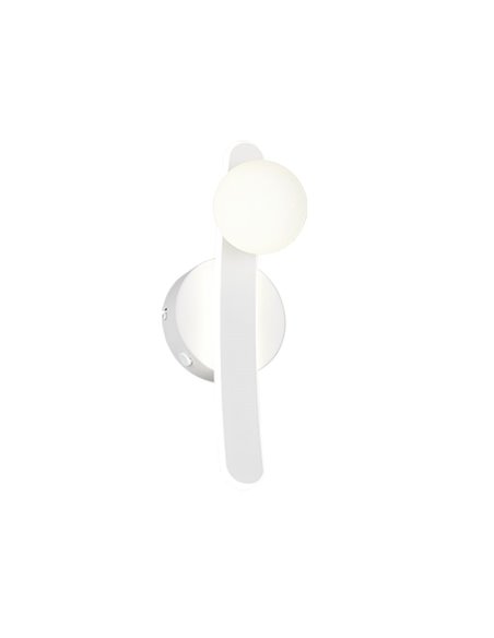 Applique murale LED NAPOLI élégante avec sphère blanche, 11 W, 2300 K-3000 K-4000 K, 1200 lm, H : 34,5 cm, IP20