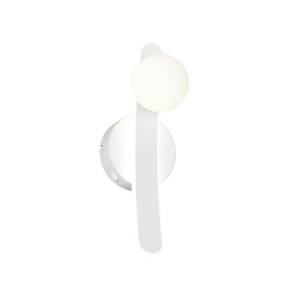 Aplique LED elegante NAPOLI con esfera blanca 11W 2300K-3000K-4000K 1200Lm H:34,5cm IP20
