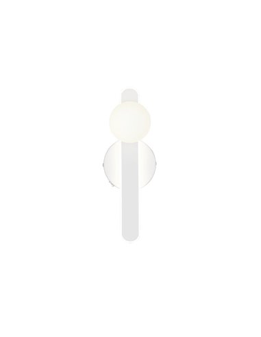 Aplique LED elegante NAPOLI con esfera blanca 11W 2300K-3000K-4000K 1200Lm H:34,5cm IP20