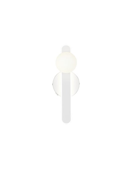 Aplique LED elegante NAPOLI con esfera blanca 11W 2300K-3000K-4000K 1200Lm H:34,5cm IP20
