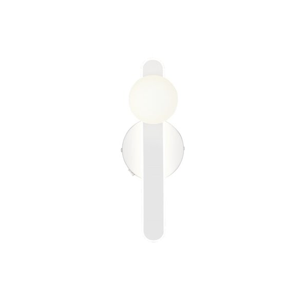 Aplique LED elegante NAPOLI con esfera blanca 11W 2300K-3000K-4000K 1200Lm H:34,5cm IP20