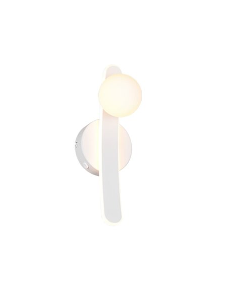 Aplique LED elegante NAPOLI con esfera blanca 11W 2300K-3000K-4000K 1200Lm H:34,5cm IP20