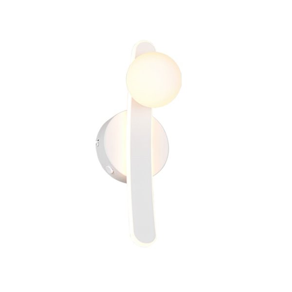 Aplique LED elegante NAPOLI con esfera blanca 11W 2300K-3000K-4000K 1200Lm H:34,5cm IP20