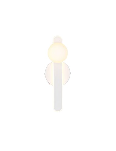 Aplique LED elegante NAPOLI con esfera blanca 11W 2300K-3000K-4000K 1200Lm H:34,5cm IP20