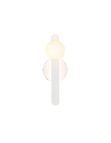 Aplique LED elegante NAPOLI con esfera blanca 11W 2300K-3000K-4000K 1200Lm H:34,5cm IP20