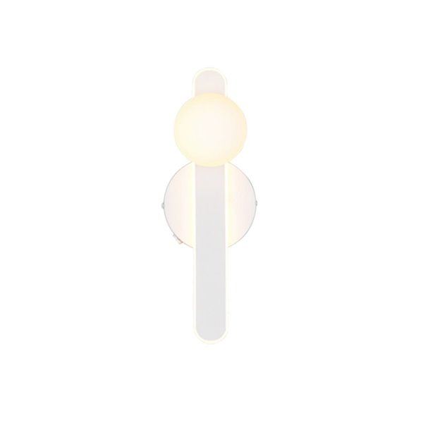 Aplique LED elegante NAPOLI con esfera blanca 11W 2300K-3000K-4000K 1200Lm H:34,5cm IP20