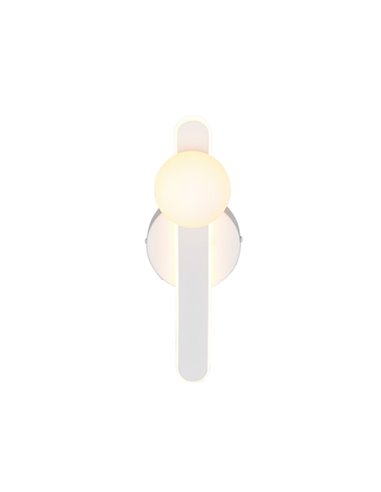 Aplique LED elegante NAPOLI con esfera blanca 11W 2300K-3000K-4000K 1200Lm H:34,5cm IP20
