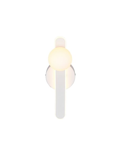 Applique murale LED NAPOLI élégante avec sphère blanche, 11 W, 2300 K-3000 K-4000 K, 1200 lm, H : 34,5 cm, IP20