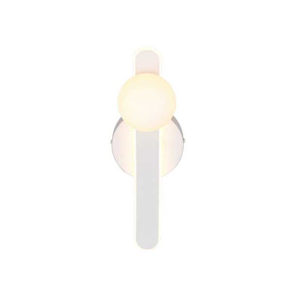 Aplique LED elegante NAPOLI con esfera blanca 11W 2300K-3000K-4000K 1200Lm H:34,5cm IP20