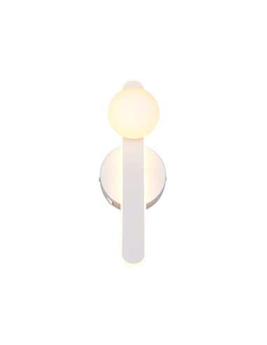 Aplique LED elegante NAPOLI con esfera blanca 11W 2300K-3000K-4000K 1200Lm H:34,5cm IP20