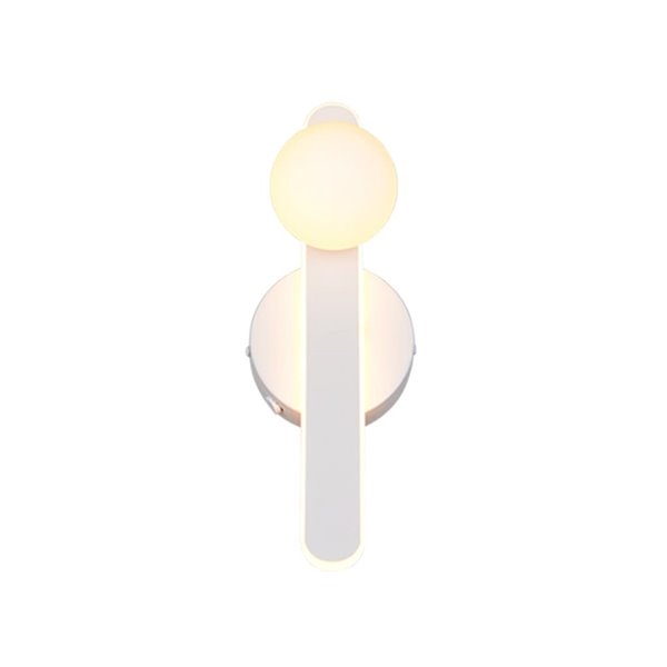 Aplique LED elegante NAPOLI con esfera blanca 11W 2300K-3000K-4000K 1200Lm H:34,5cm IP20