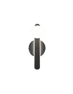 Aplique LED elegante negro NAPOLI con esfera blanca 11W 2300K-3000K-4000K 1200Lm H:34,5cm IP20 2