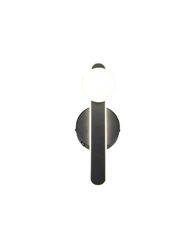Aplique LED elegante negro NAPOLI con esfera blanca 11W 2300K-3000K-4000K 1200Lm H:34,5cm IP20