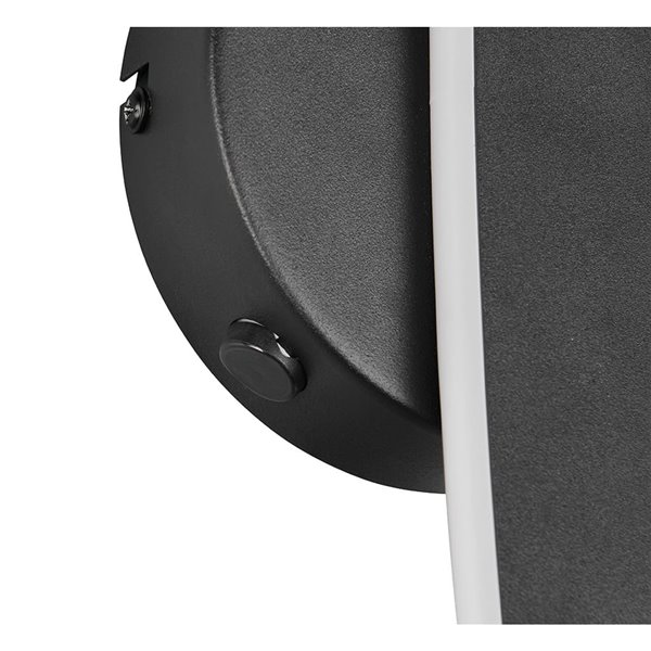 Applique murale LED NAPOLI noire élégante avec sphère blanche, 11 W, 2300 K-3000 K-4000 K, 1200 lm, H : 34,5 cm, IP20