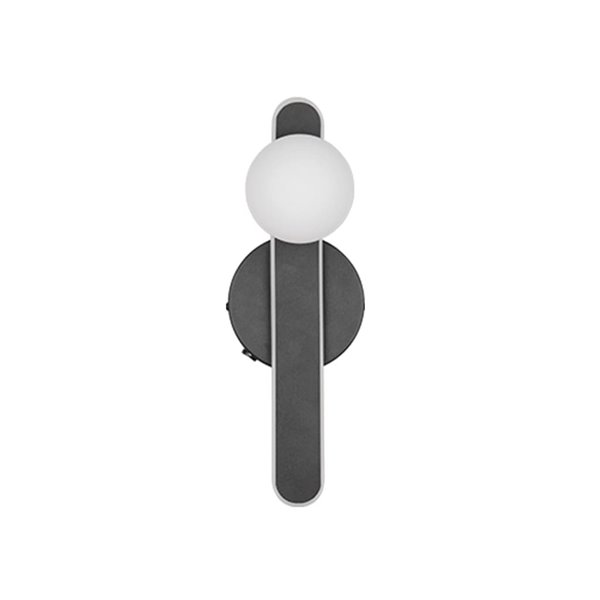 Aplique LED elegante negro NAPOLI con esfera blanca 11W 2300K-3000K-4000K 1200Lm H:34,5cm IP20
