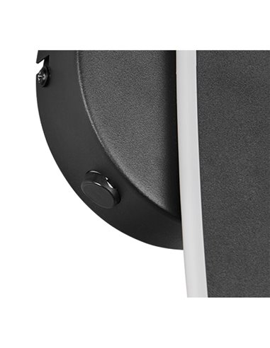 Applique murale LED NAPOLI noire élégante avec sphère blanche, 11 W, 2300 K-3000 K-4000 K, 1200 lm, H : 34,5 cm, IP20