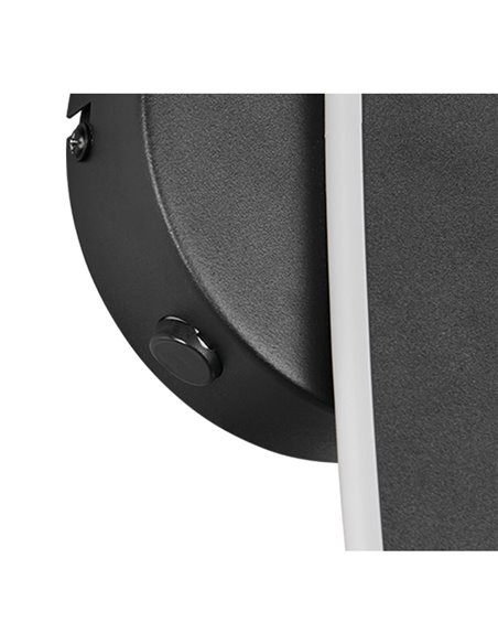 Aplique LED elegante negro NAPOLI con esfera blanca 11W 2300K-3000K-4000K 1200Lm H:34,5cm IP20