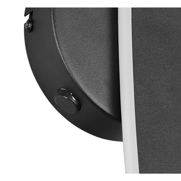 Applique murale LED NAPOLI noire élégante avec sphère blanche, 11 W, 2300 K-3000 K-4000 K, 1200 lm, H : 34,5 cm, IP20