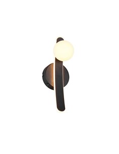 Aplique LED elegante negro NAPOLI con esfera blanca 11W 2300K-3000K-4000K 1200Lm H:34,5cm IP20