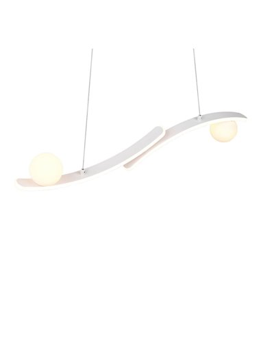 Lámpara colgante LED elegante NAPOLI blanca con 2 esferas 27W 3200Lm 2300K-3000K-4000K 820x1500mm