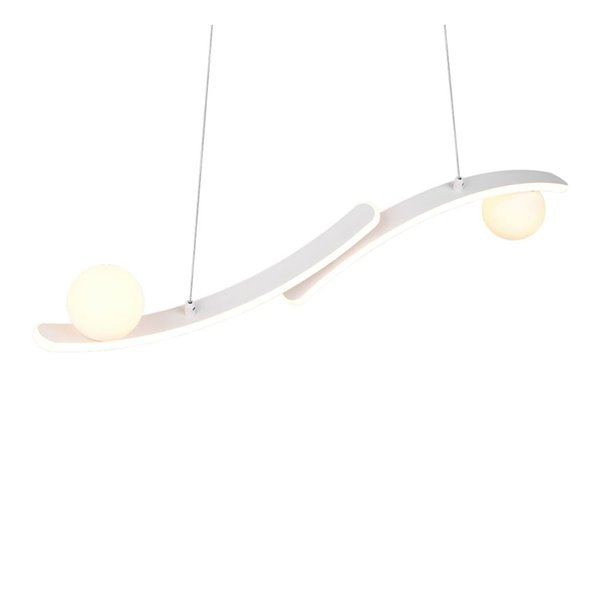 Lámpara colgante LED elegante NAPOLI blanca con 2 esferas 27W 3200Lm 2300K-3000K-4000K 820x1500mm
