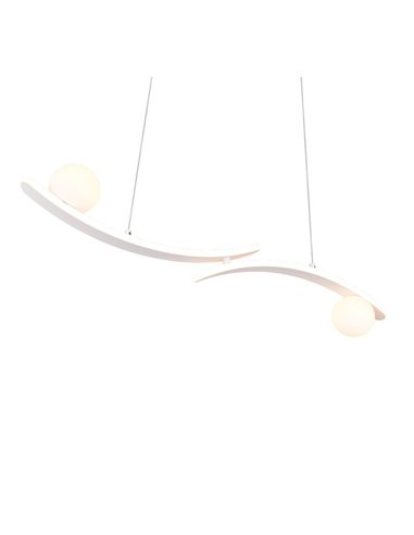 Luminária pendente LED branca elegante NAPOLI com 2 esferas, 27W, 3200lm, 2300K-3000K-4000K, 820x1500mm