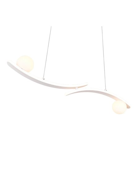 Lámpara colgante LED elegante NAPOLI blanca con 2 esferas 27W 3200Lm 2300K-3000K-4000K 820x1500mm