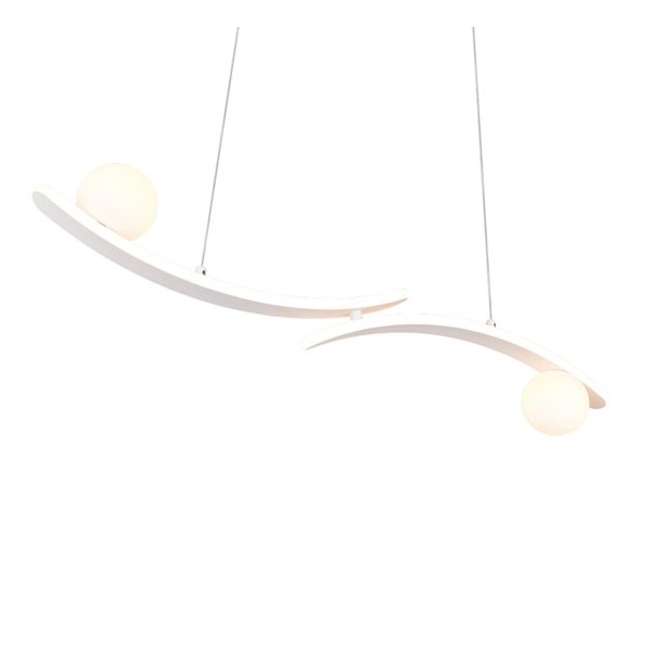 Lámpara colgante LED elegante NAPOLI blanca con 2 esferas 27W 3200Lm 2300K-3000K-4000K 820x1500mm