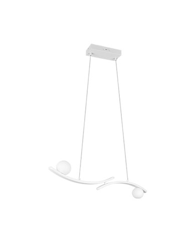 Luminária pendente LED branca elegante NAPOLI com 2 esferas, 27W, 3200lm, 2300K-3000K-4000K, 820x1500mm