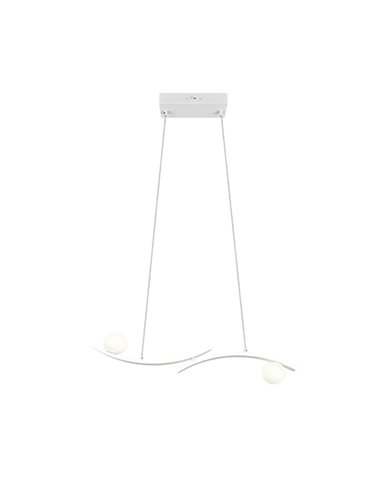 Lámpara colgante LED elegante NAPOLI blanca con 2 esferas 27W 3200Lm 2300K-3000K-4000K 820x1500mm