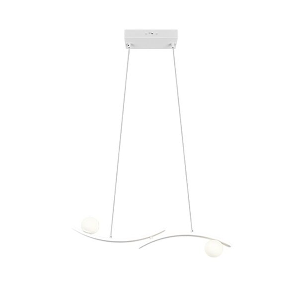 Lámpara colgante LED elegante NAPOLI blanca con 2 esferas 27W 3200Lm 2300K-3000K-4000K 820x1500mm