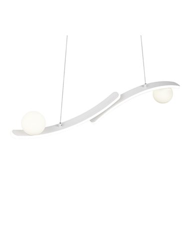 Lámpara colgante LED elegante NAPOLI blanca con 2 esferas 27W 3200Lm 2300K-3000K-4000K 820x1500mm