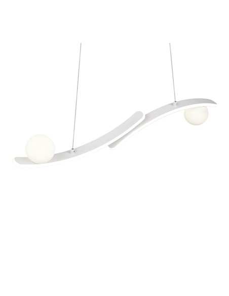 Suspension LED blanche élégante NAPOLI avec 2 sphères 27W 3200Lm 2300K-3000K-4000K 820x1500mm