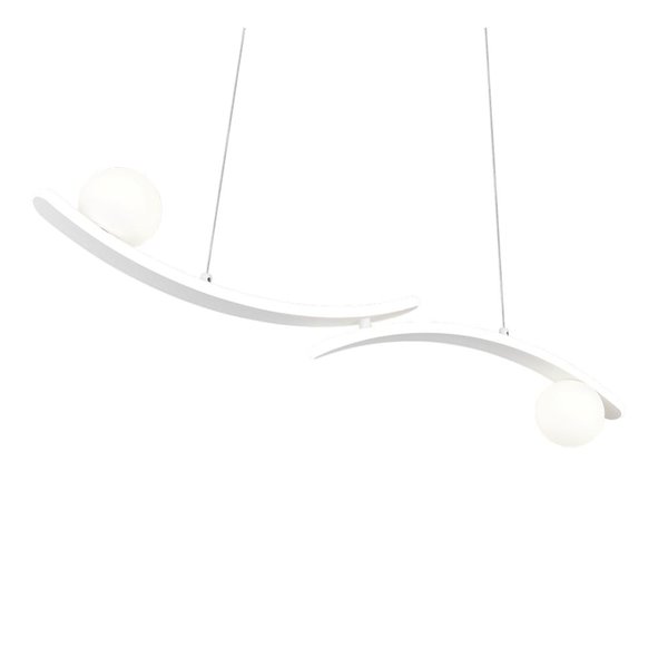 Lámpara colgante LED elegante NAPOLI blanca con 2 esferas 27W 3200Lm 2300K-3000K-4000K 820x1500mm
