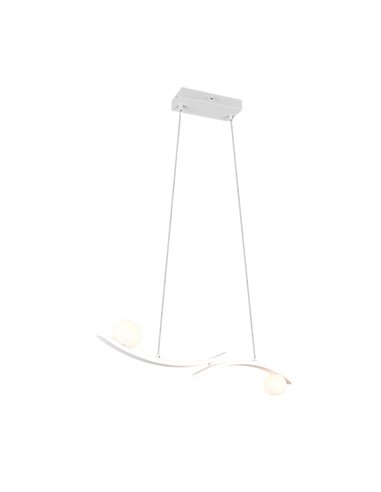 Lámpara colgante LED elegante NAPOLI blanca con 2 esferas 27W 3200Lm 2300K-3000K-4000K 820x1500mm
