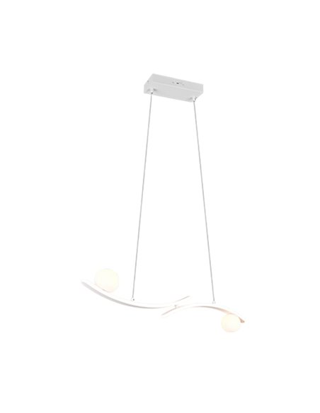 Suspension LED blanche élégante NAPOLI avec 2 sphères 27W 3200Lm 2300K-3000K-4000K 820x1500mm