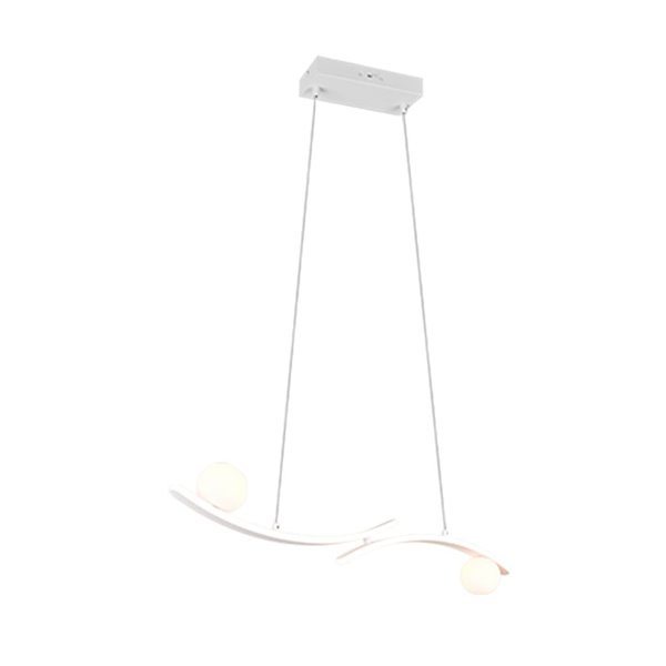 Lámpara colgante LED elegante NAPOLI blanca con 2 esferas 27W 3200Lm 2300K-3000K-4000K 820x1500mm
