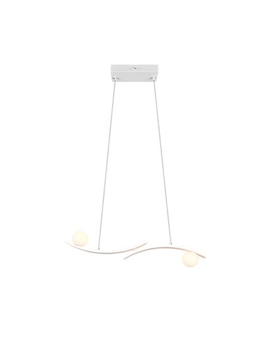 Lámpara colgante LED elegante NAPOLI blanca con 2 esferas 27W 3200Lm 2300K-3000K-4000K 820x1500mm