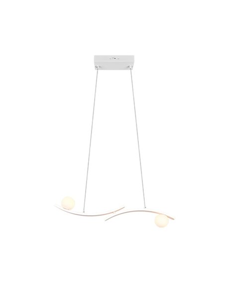 Lámpara colgante LED elegante NAPOLI blanca con 2 esferas 27W 3200Lm 2300K-3000K-4000K 820x1500mm