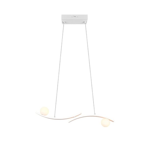 Luminária pendente LED branca elegante NAPOLI com 2 esferas, 27W, 3200lm, 2300K-3000K-4000K, 820x1500mm